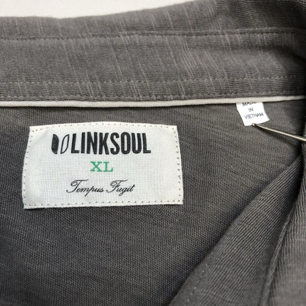 Linksoul Shirt Mens XL Charcoal Hopper Knit Polo Shirt Casual Preppy Golf LS1220 - Picture 2 of 11